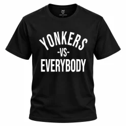 Black: Black Yonkers vs Everybody T-Shirt by CYI Hats